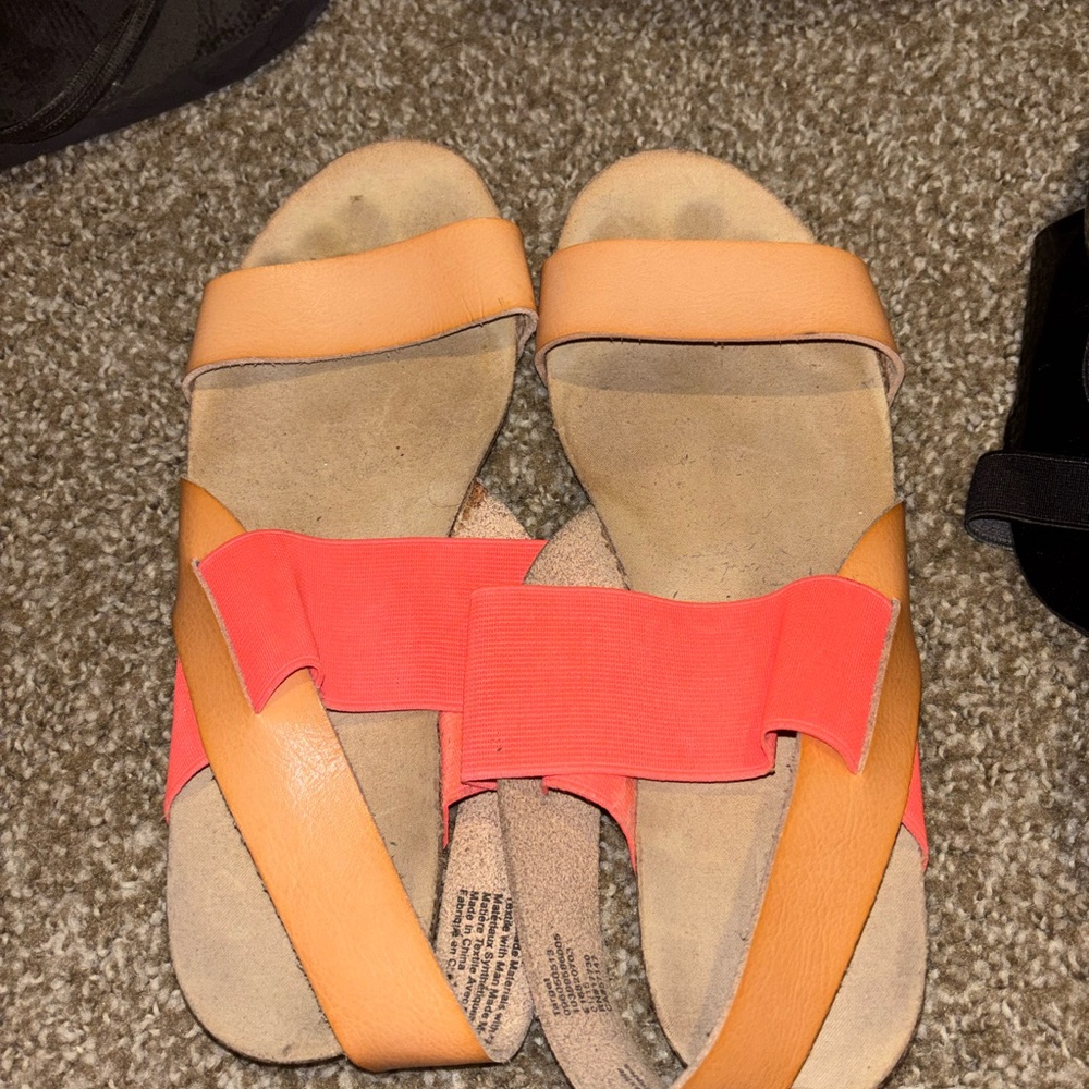 Women's Orange and Coral Sandals